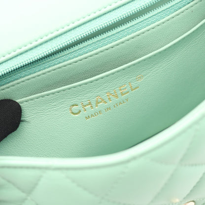 ミニマトラッセ20 チェーンショルダーバッグ ラムスキン ライトグリーン ゴールド金具 シャネル バッグ CHANEL