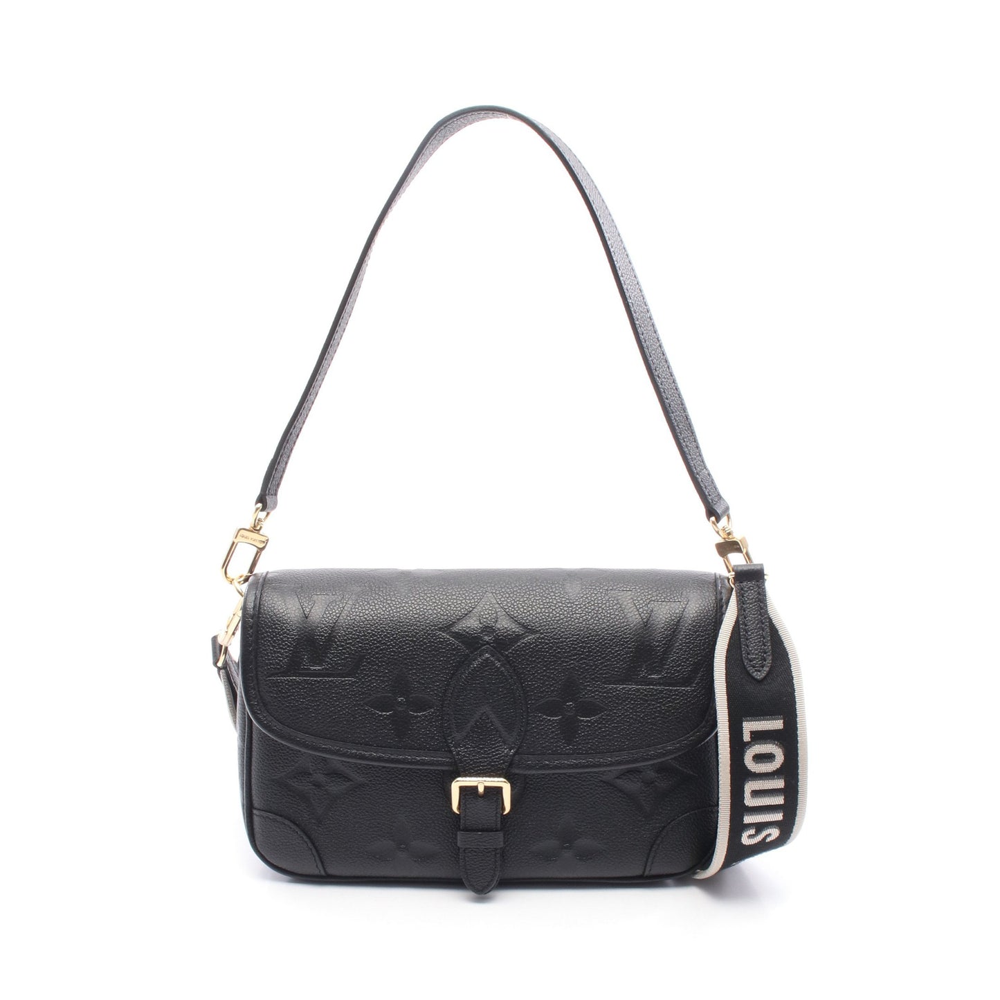 ディアヌ モノグラムアンプラント ノワール ハンドバッグ レザー ブラック 2WAY ルイヴィトン バッグ LOUIS VUITTON