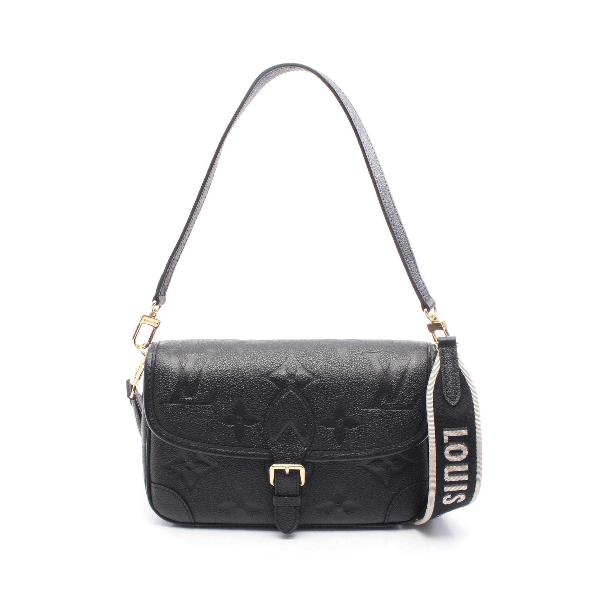 ディアヌ モノグラムアンプラント ノワール ハンドバッグ レザー ブラック 2WAY ルイヴィトン バッグ LOUIS VUITTON