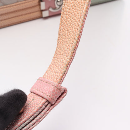 ボーイシャネル レインボー チェーンショルダーバッグ キャビアスキン ピンク ライトブルー シルバー金具 シャネル バッグ CHANEL