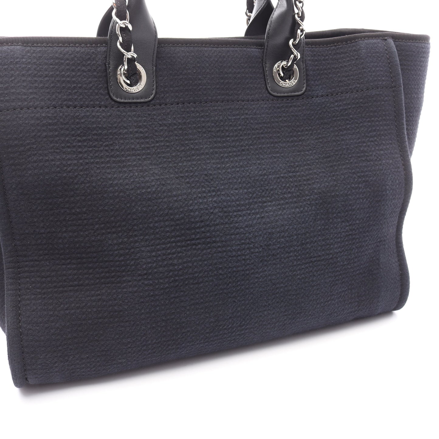 ドーヴィル チェーンショルダーバッグ チェーントートバッグ キャンバス レザー ブラック シルバー金具 2WAY シャネル バッグ CHANEL