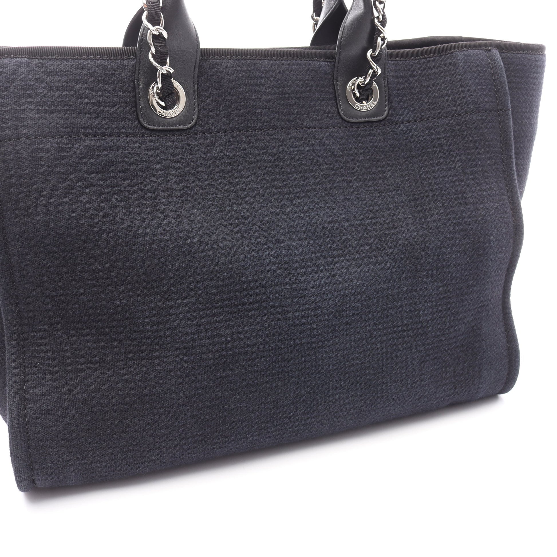 ドーヴィル チェーンショルダーバッグ チェーントートバッグ キャンバス レザー ブラック シルバー金具 2WAY シャネル バッグ CHANEL