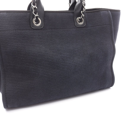 ドーヴィル チェーンショルダーバッグ チェーントートバッグ キャンバス レザー ブラック シルバー金具 2WAY シャネル バッグ CHANEL