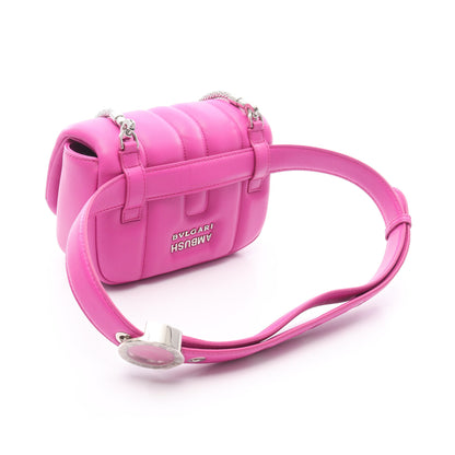 BVLGARI × AMBUSH セルペンティ ベルトバッグ ボディバッグ ウエストバッグ レザー ピンクパープル 2WAY ブルガリ バッグ BVLGARI