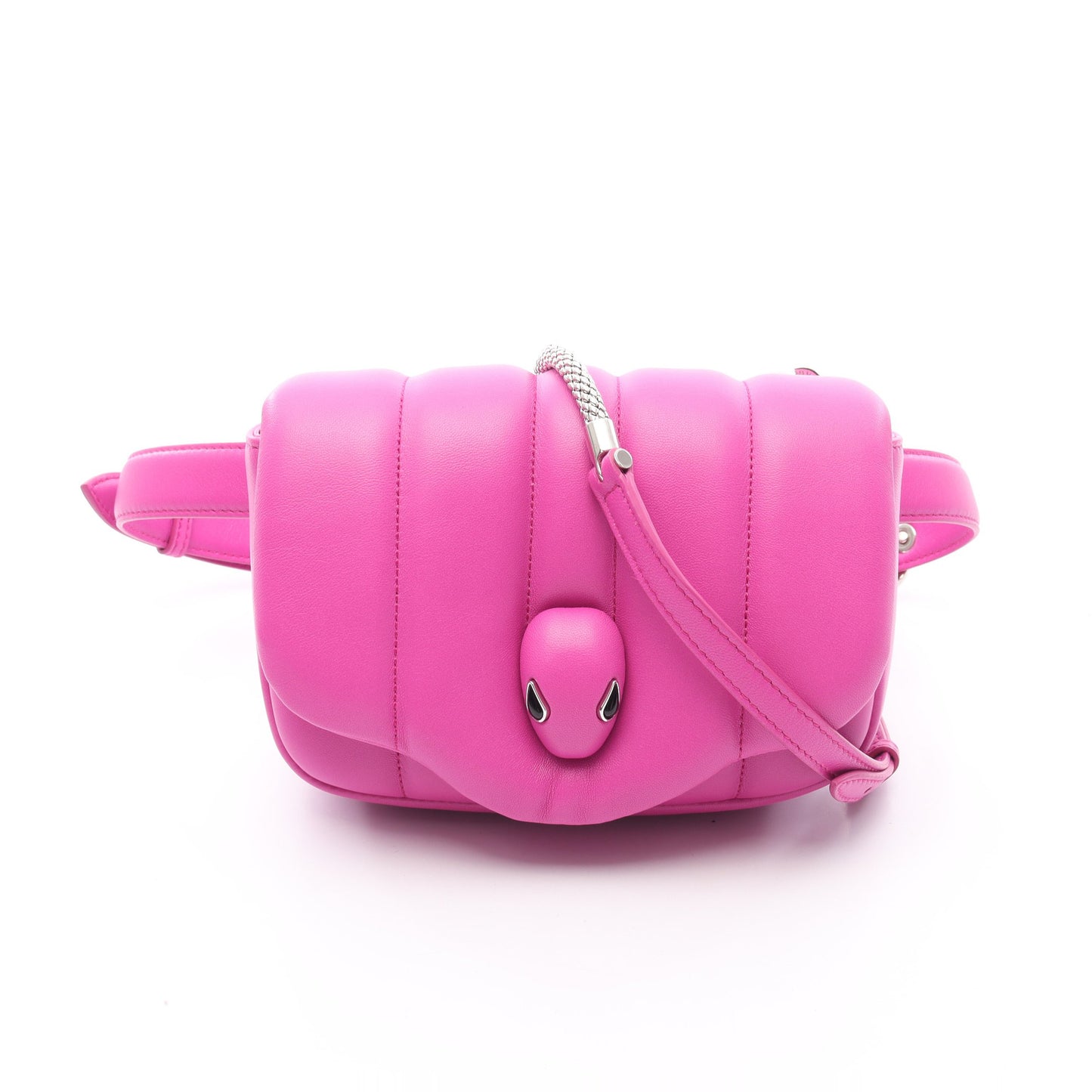 BVLGARI × AMBUSH セルペンティ ベルトバッグ ボディバッグ ウエストバッグ レザー ピンクパープル 2WAY ブルガリ バッグ BVLGARI