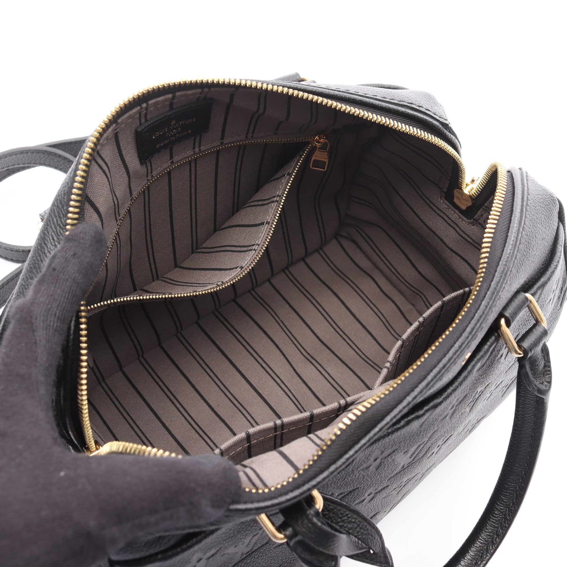 スピーディ バンドリエール25 NM モノグラムアンプラント ノワール ハンドバッグ レザー ブラック ルイヴィトン バッグ LOUIS VUITTON