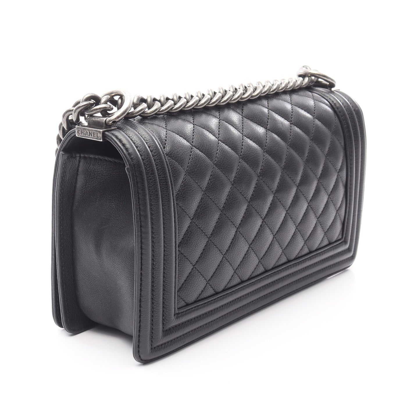 ボーイシャネル チェーンショルダーバッグ レザー ブラック アンティーク シャネル バッグ CHANEL