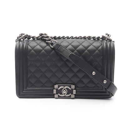 ボーイシャネル チェーンショルダーバッグ レザー ブラック アンティーク シャネル バッグ CHANEL