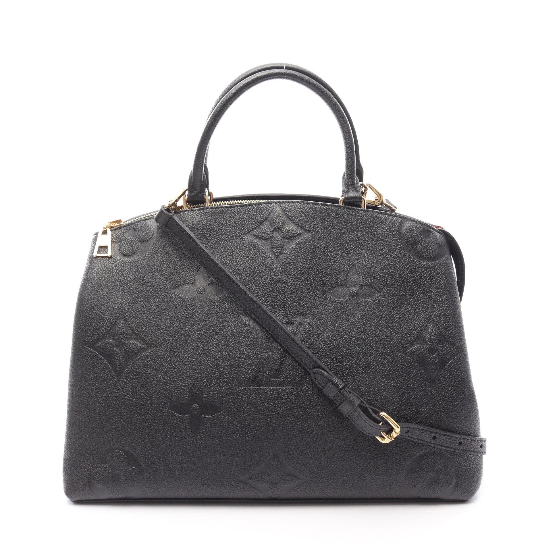 グラン パレMM モノグラムアンプラント ハンドバッグ レザー ブラック 2WAY ルイヴィトン バッグ LOUIS VUITTON