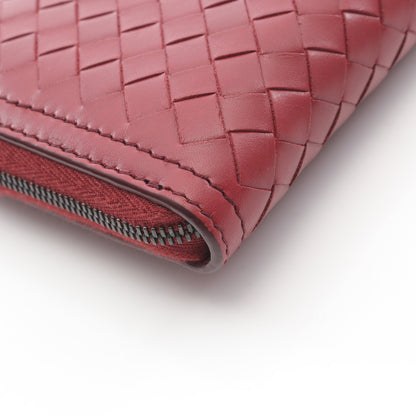 イントレチャート ラウンドファスナー長財布 レザー レッド ボッテガヴェネタ 財布・小物 BOTTEGA VENETA