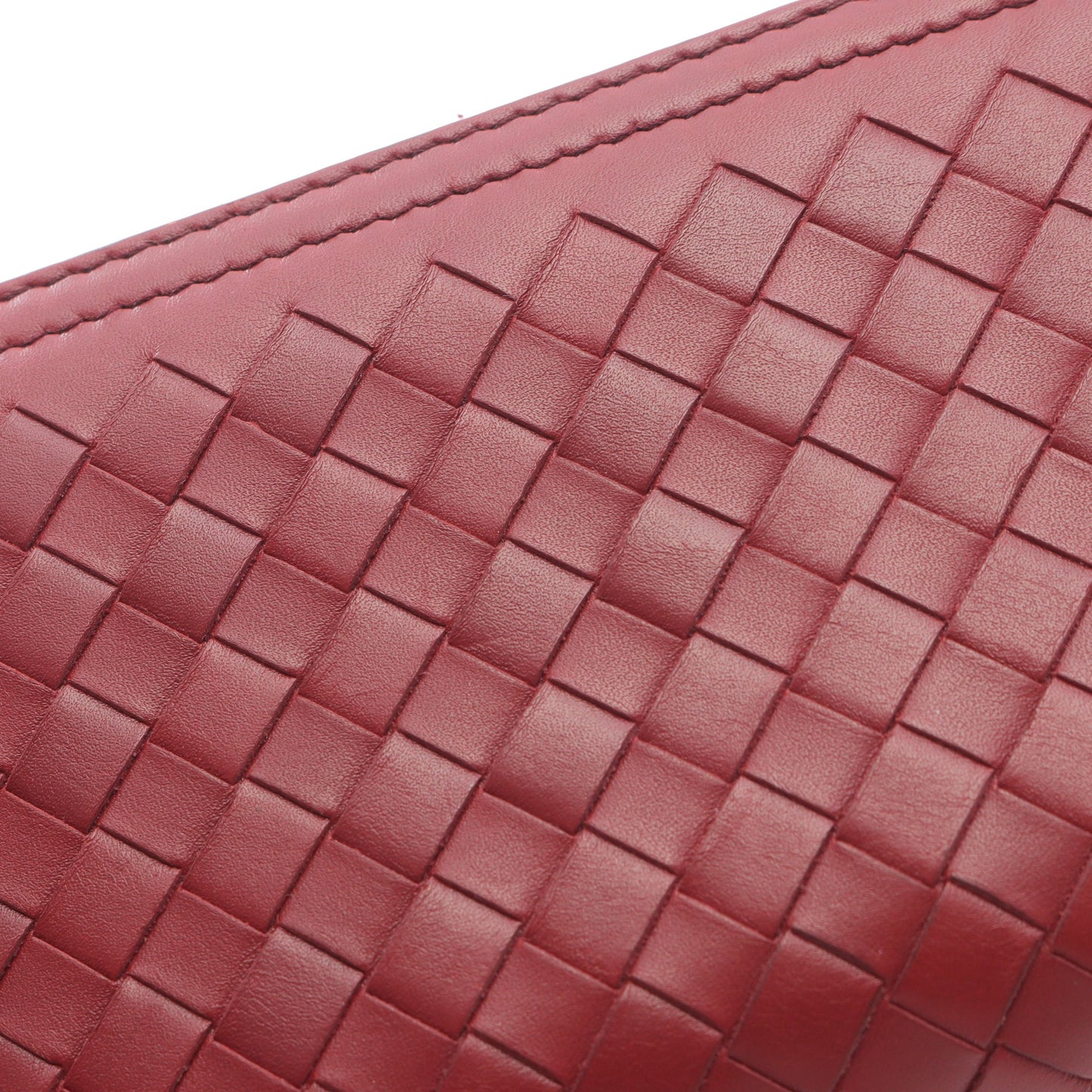 イントレチャート ラウンドファスナー長財布 レザー レッド ボッテガヴェネタ 財布・小物 BOTTEGA VENETA