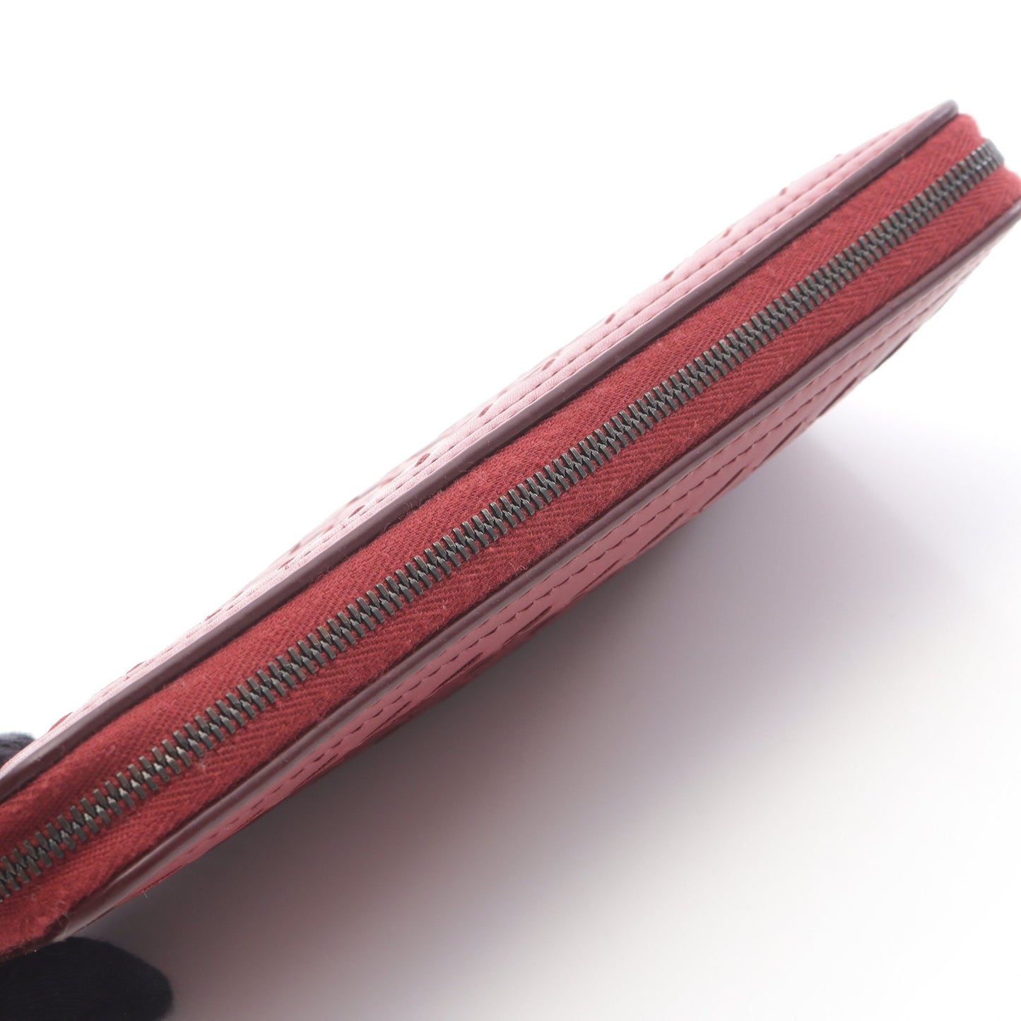 イントレチャート ラウンドファスナー長財布 レザー レッド ボッテガヴェネタ 財布・小物 BOTTEGA VENETA