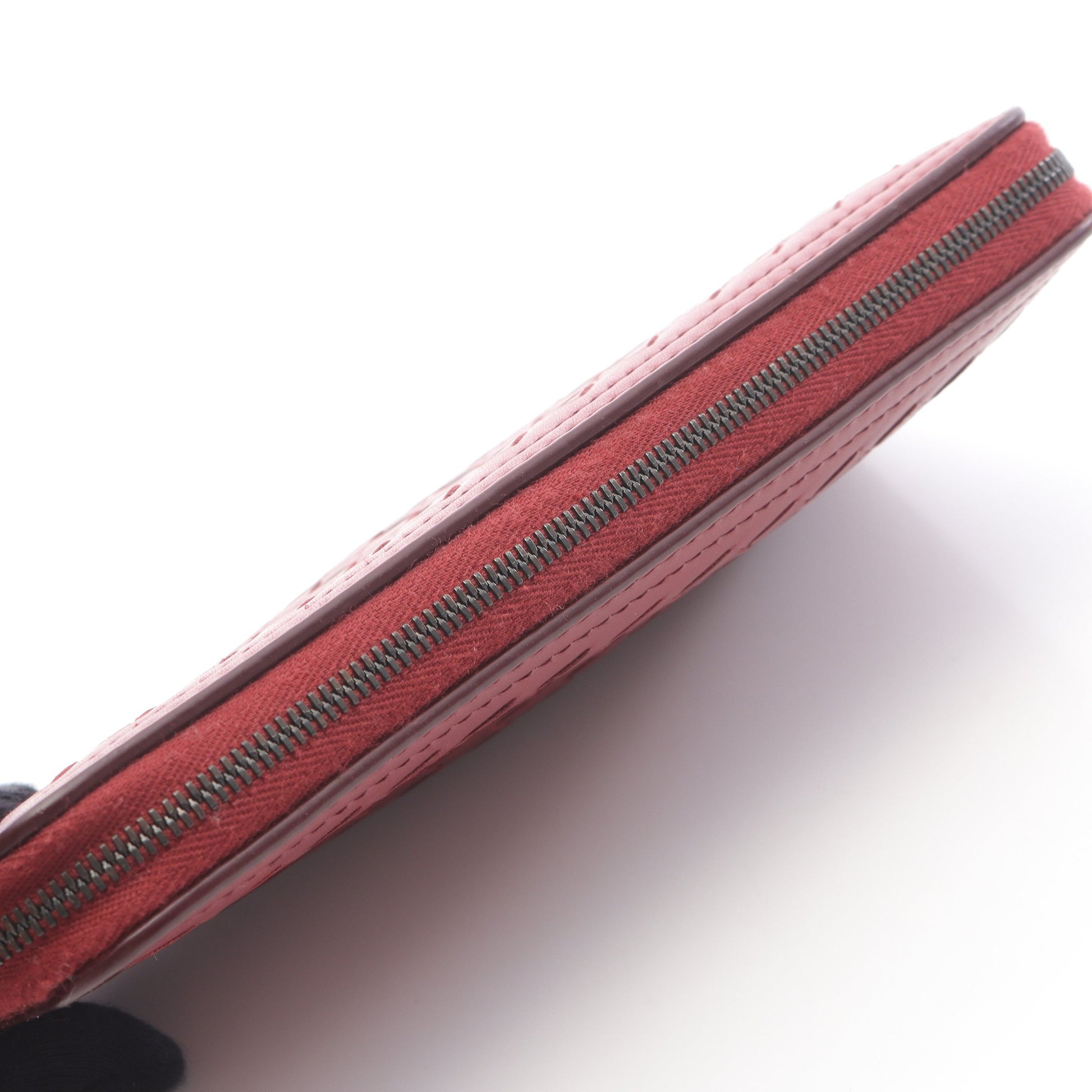 イントレチャート ラウンドファスナー長財布 レザー レッド ボッテガヴェネタ 財布・小物 BOTTEGA VENETA