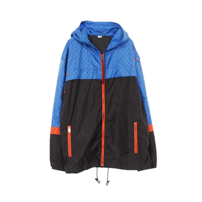 GG柄 マウンテンパーカー ナイロン ブルー マルチカラー グッチ アウター GUCCI