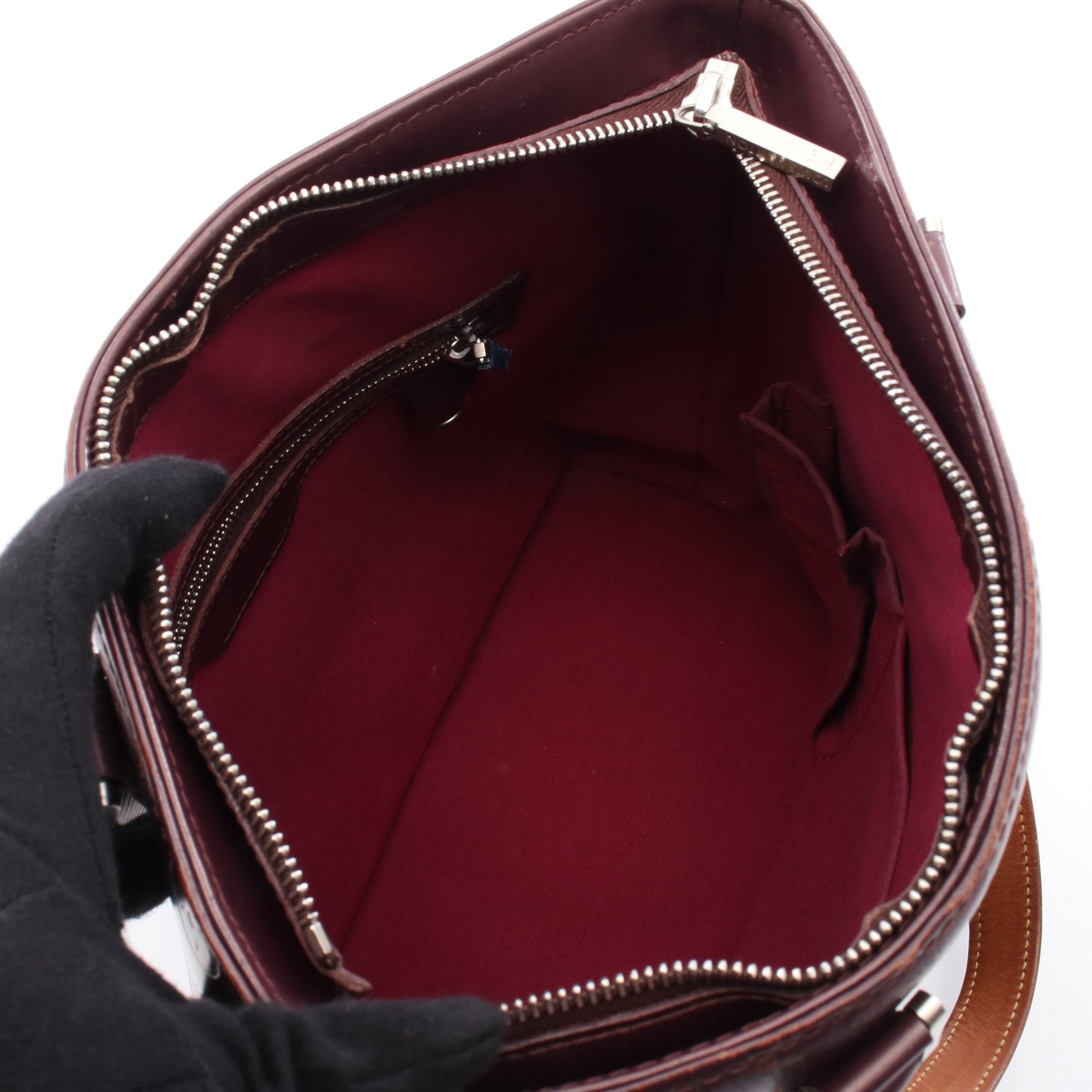 ルイ ヴィトン LV トート ストックトン モノグラムマット ヴィオレ 紫 美品 ストックトン モノグラムマット ヴィオレ ハンドバッグ レザー