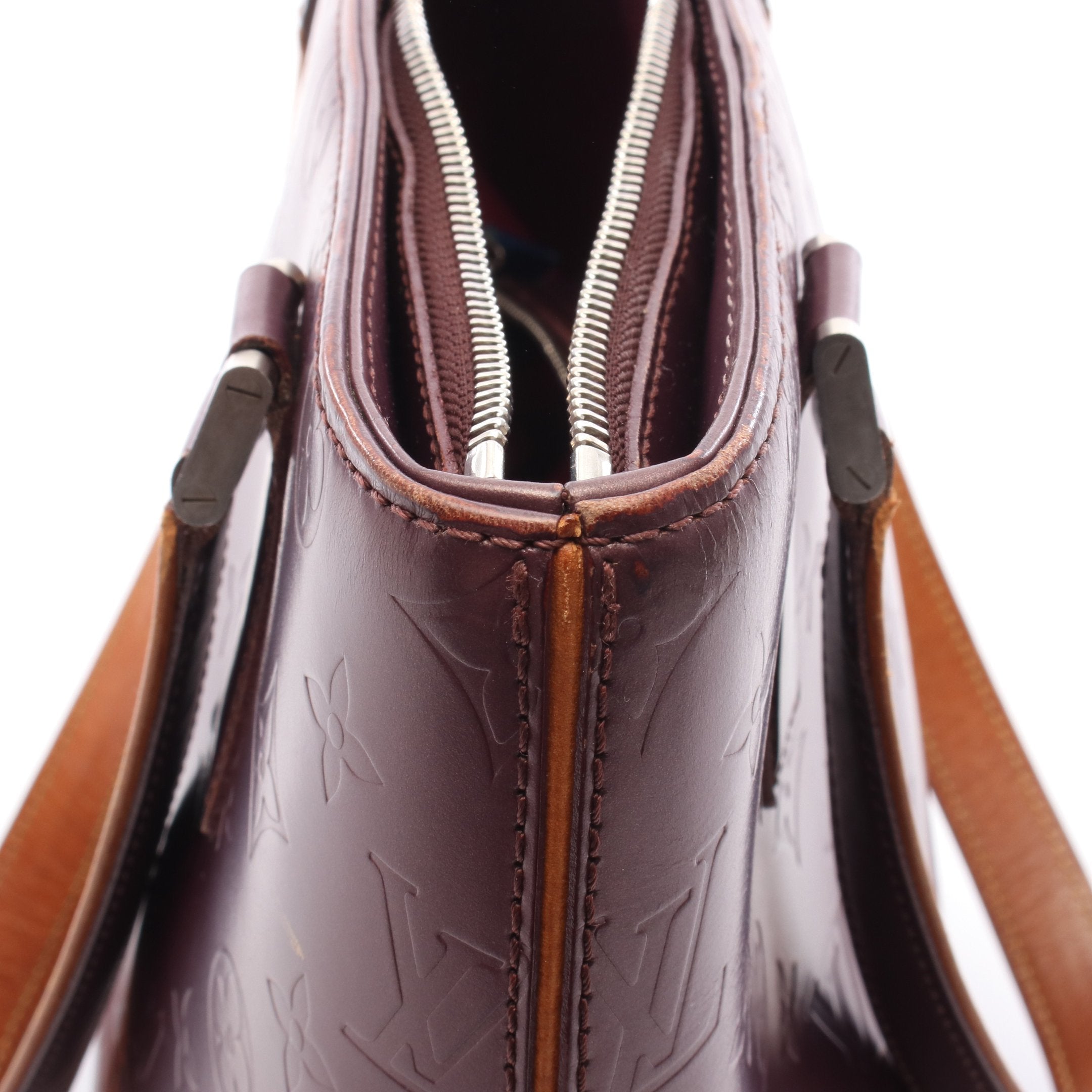 ストックトン モノグラムマット ヴィオレ ハンドバッグ レザー