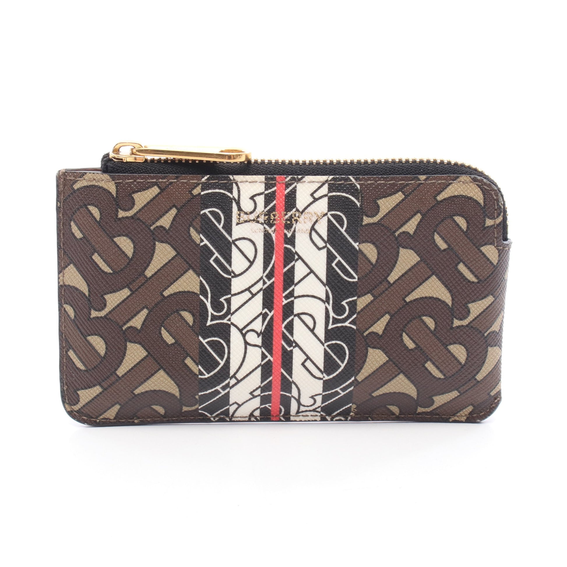 TBモノグラム コインケース PVC ブラウン マルチカラー キーフック付き バーバリー 財布・小物 BURBERRY