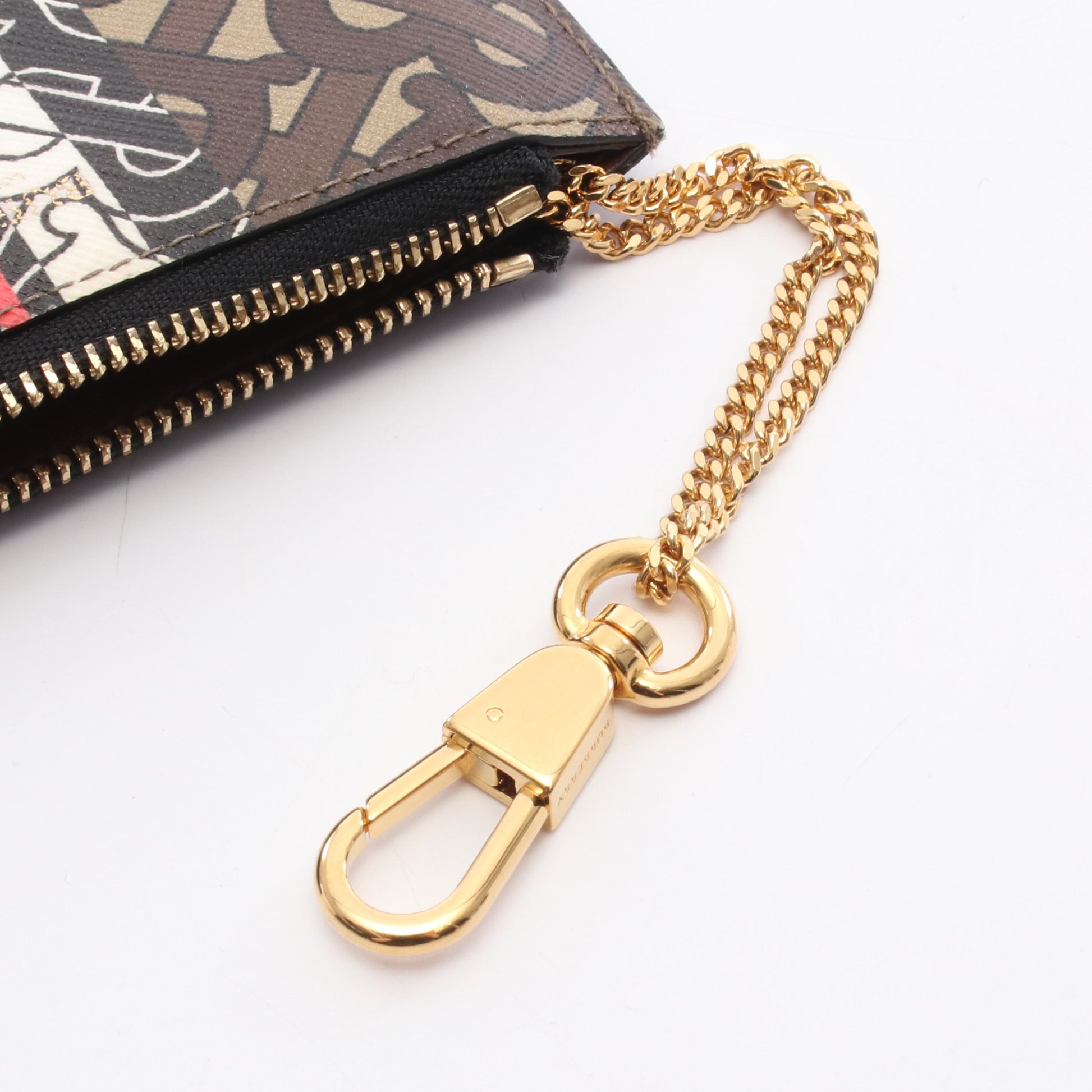 TBモノグラム コインケース PVC ブラウン マルチカラー キーフック付き バーバリー 財布・小物 BURBERRY