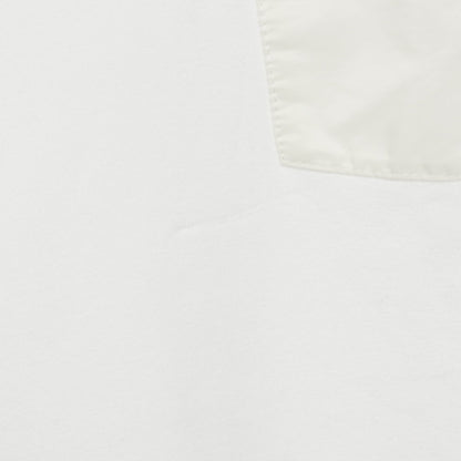 Tシャツ Vネック コットン ホワイト 切替 ロゴポケット プラダ トップス PRADA