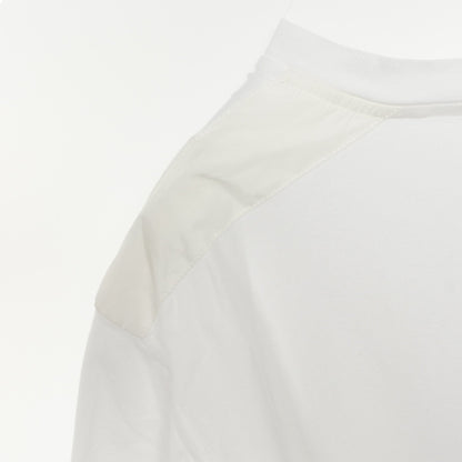 Tシャツ Vネック コットン ホワイト 切替 ロゴポケット プラダ トップス PRADA