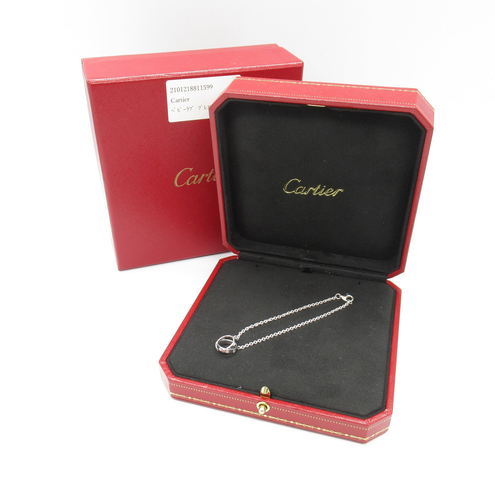 2個 カルティエ K18 WG ラブ ブレス コード無し 箱と説明書は1部