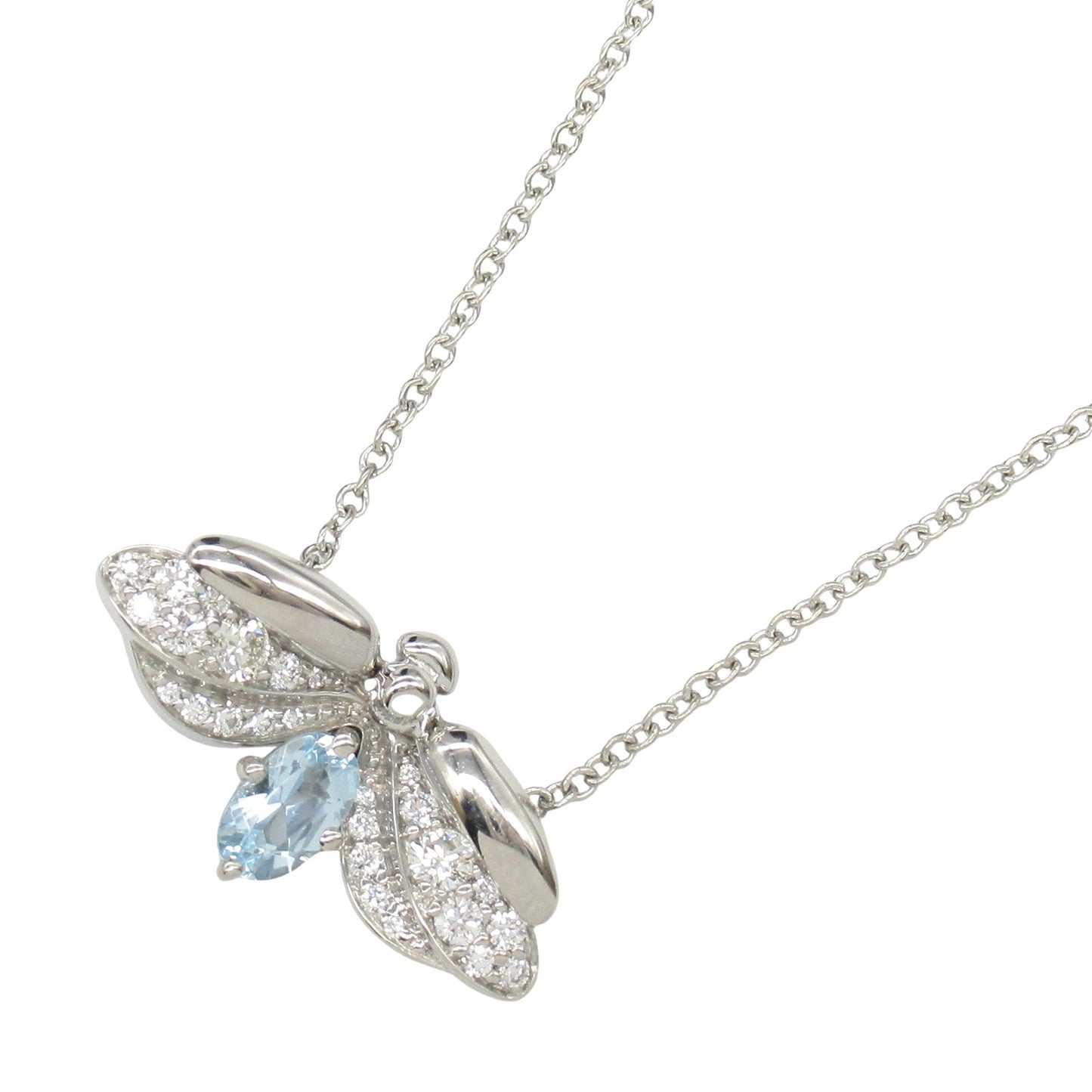 ファイヤーフライ ネックレス アクアマリン ネックレス Pt950プラチナ ダイヤモンド アクアマリン ブルー ティファニー アクセサリー TIFFANY & Co.
