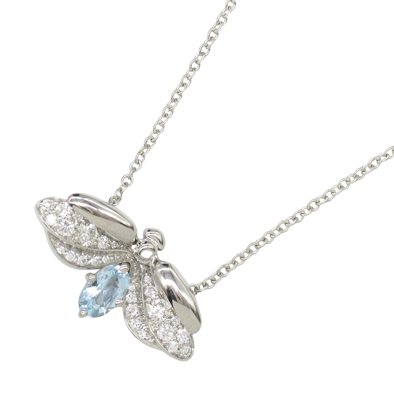 ファイヤーフライ ネックレス アクアマリン ネックレス Pt950プラチナ ダイヤモンド アクアマリン ブルー ティファニー アクセサリー TIFFANY & Co.