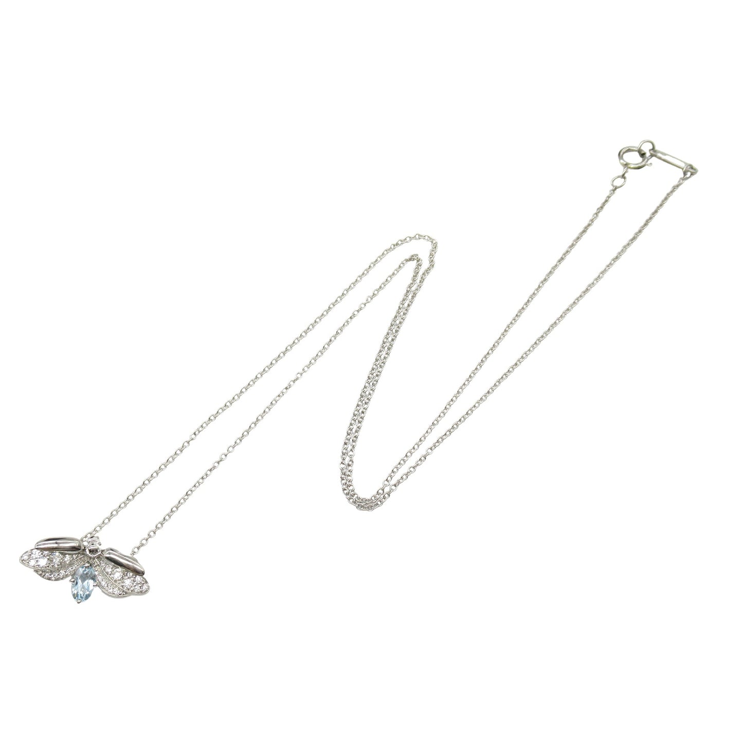 ファイヤーフライ ネックレス アクアマリン ネックレス Pt950プラチナ ダイヤモンド アクアマリン ブルー ティファニー アクセサリー TIFFANY & Co.