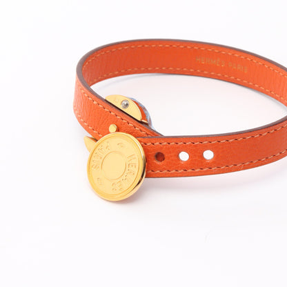 セリエ ルーピング ブレスレット GP レザー ゴールド オレンジ ブラック □I刻印 エルメス アクセサリー HERMES