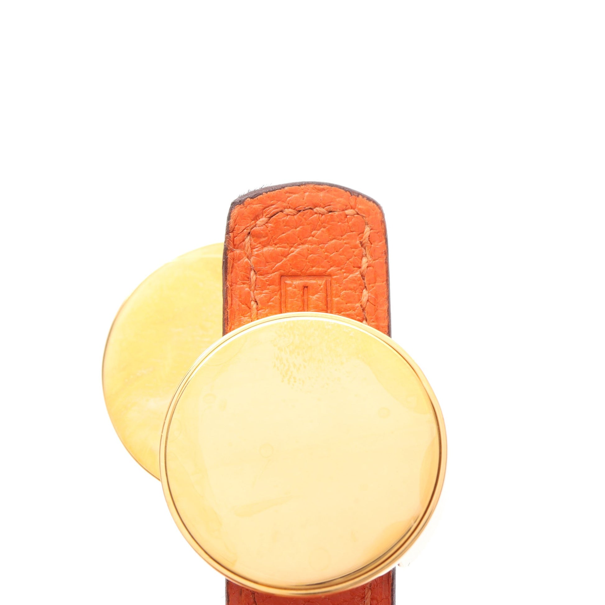 セリエ ルーピング ブレスレット GP レザー ゴールド オレンジ ブラック □I刻印 エルメス アクセサリー HERMES