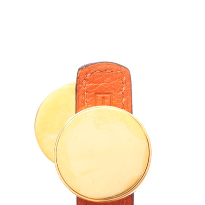 セリエ ルーピング ブレスレット GP レザー ゴールド オレンジ ブラック □I刻印 エルメス アクセサリー HERMES