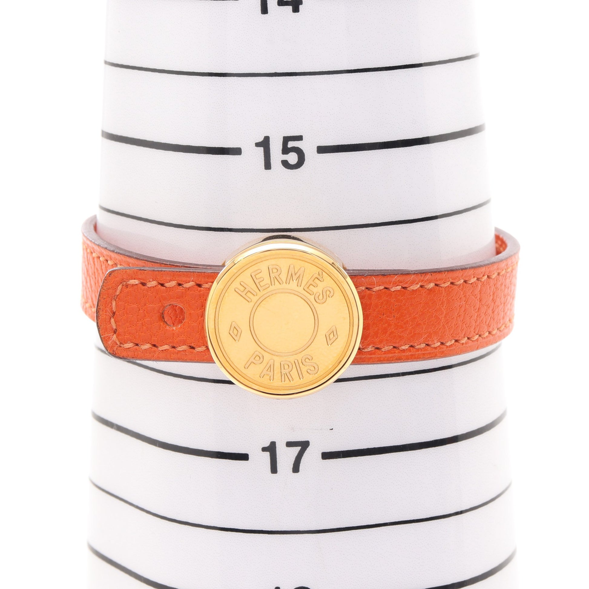 セリエ ルーピング ブレスレット GP レザー ゴールド オレンジ ブラック □I刻印 エルメス アクセサリー HERMES