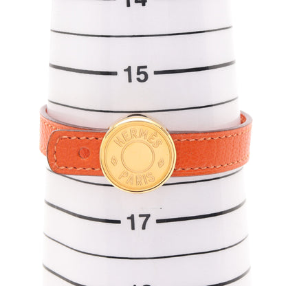 セリエ ルーピング ブレスレット GP レザー ゴールド オレンジ ブラック □I刻印 エルメス アクセサリー HERMES