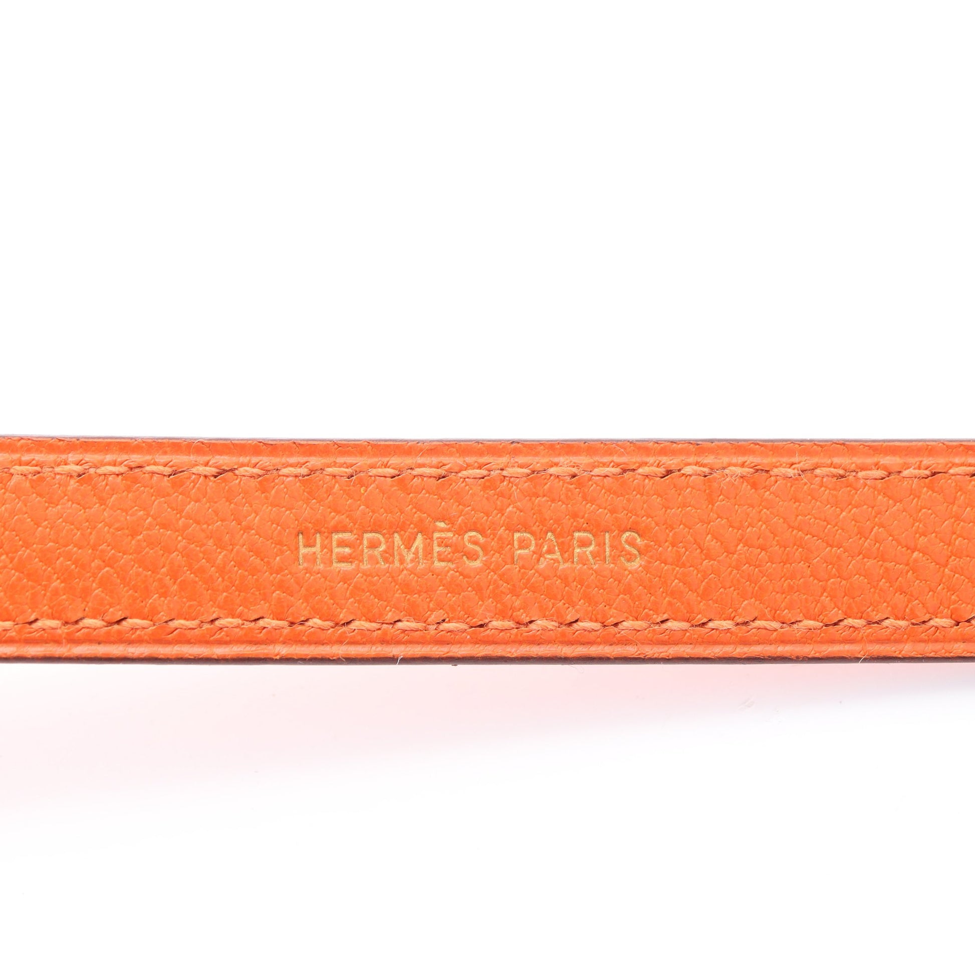 セリエ ルーピング ブレスレット GP レザー ゴールド オレンジ ブラック □I刻印 エルメス アクセサリー HERMES