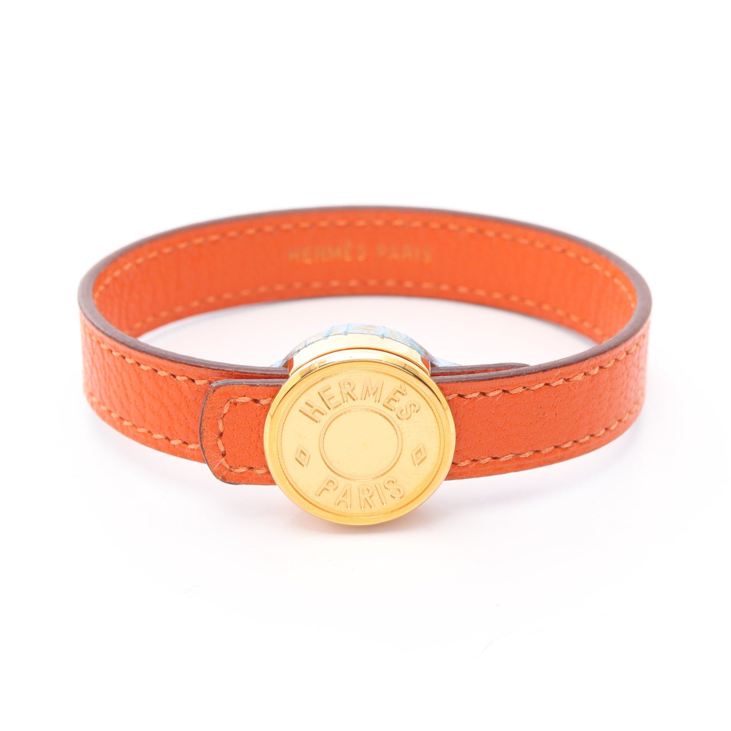 セリエ ルーピング ブレスレット GP レザー ゴールド オレンジ ブラック □I刻印 エルメス アクセサリー HERMES