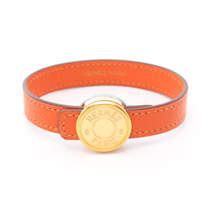 セリエ ルーピング ブレスレット GP レザー ゴールド オレンジ ブラック □I刻印 エルメス アクセサリー HERMES