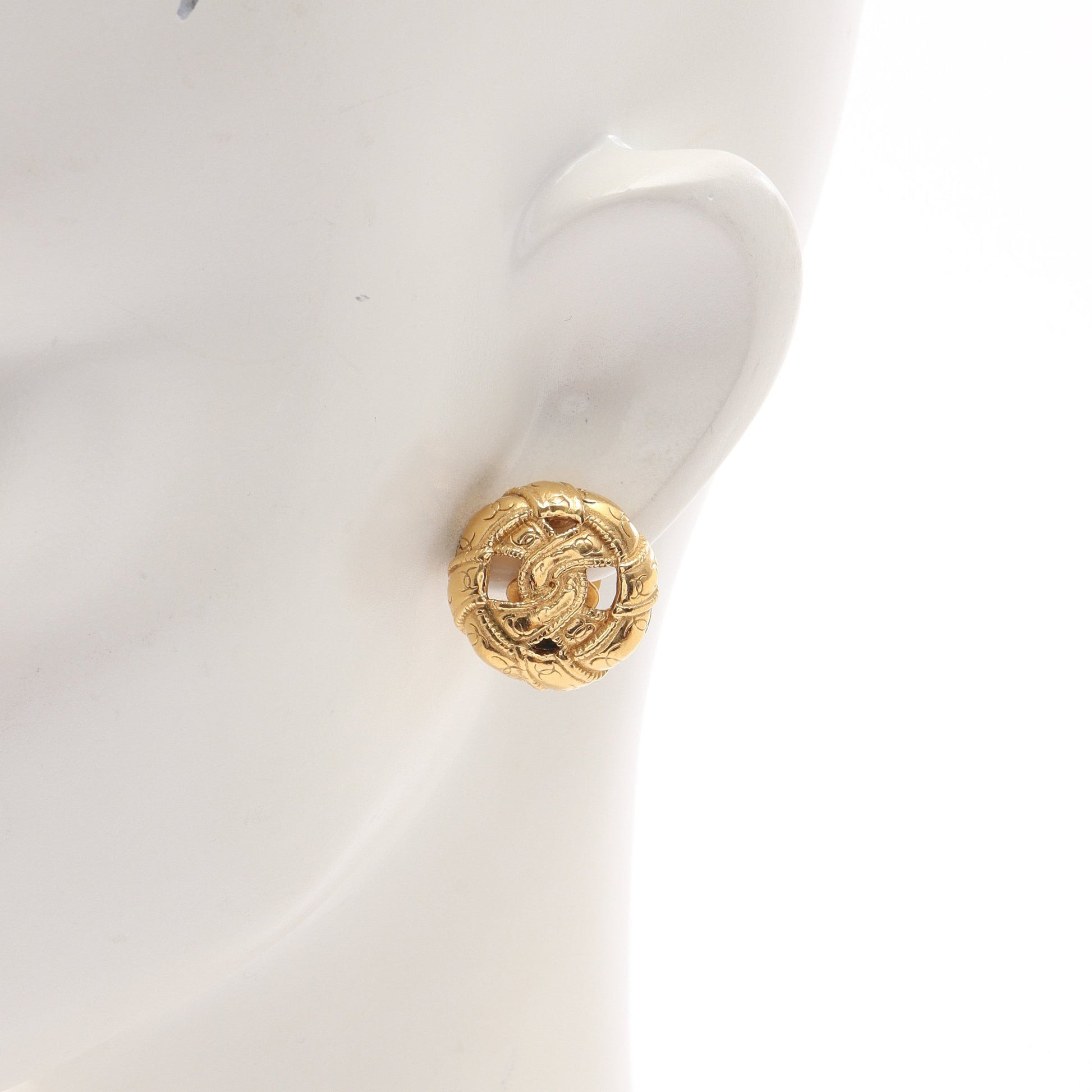 ツイストモチーフ イヤリング GP ゴールド シャネル アクセサリー CHANEL