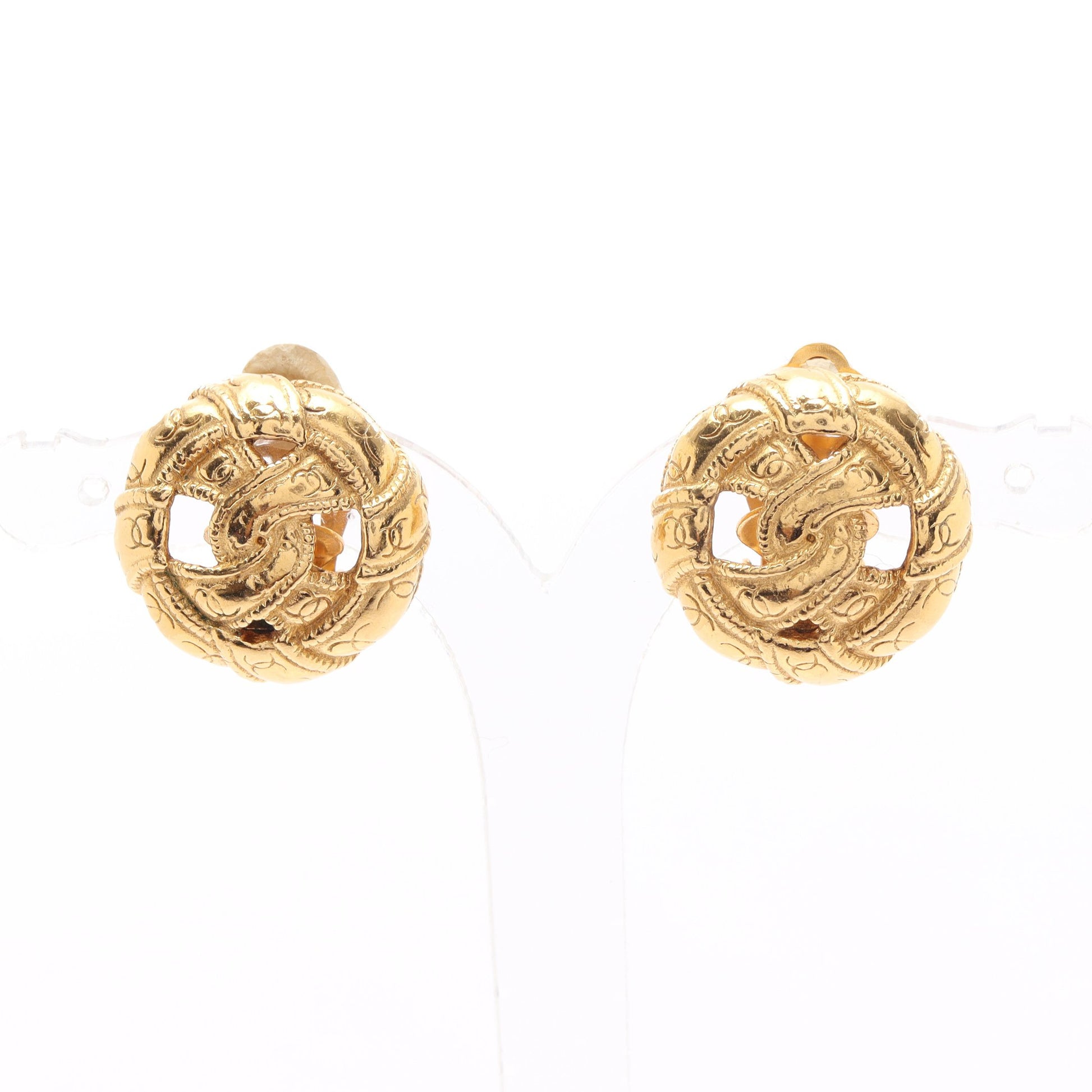 ツイストモチーフ イヤリング GP ゴールド シャネル アクセサリー CHANEL