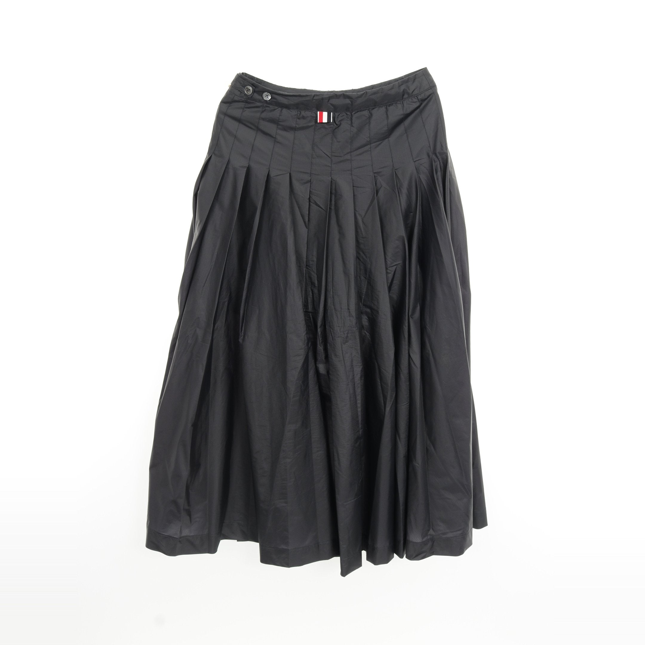 トムブラウンネイビー プリーツスカート ロング プリーツ スカート ナイロン ダークネイビー トム