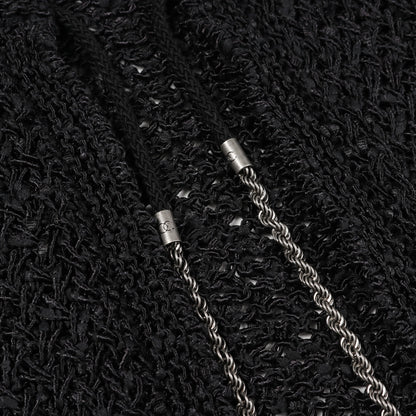 チェーン付き カーディガン コットン ナイロン ブラック シャネル トップス CHANEL