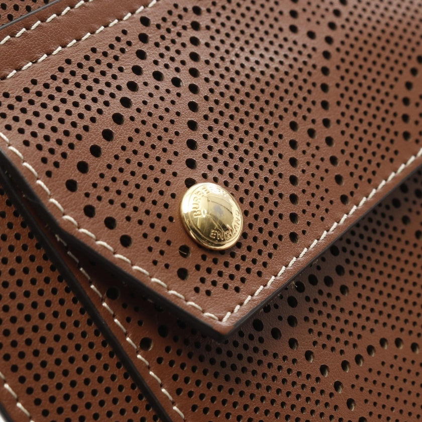 ミニ ポケットバッグ TBモノグラム パンチングレザー ハンドバッグ レザー ブラウン 2WAY バーバリー バッグ BURBERRY