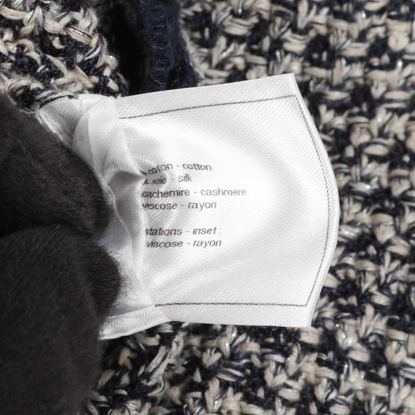 ココマークボタン カーディガン コットン シルク ネイビー ベージュ シャネル トップス CHANEL