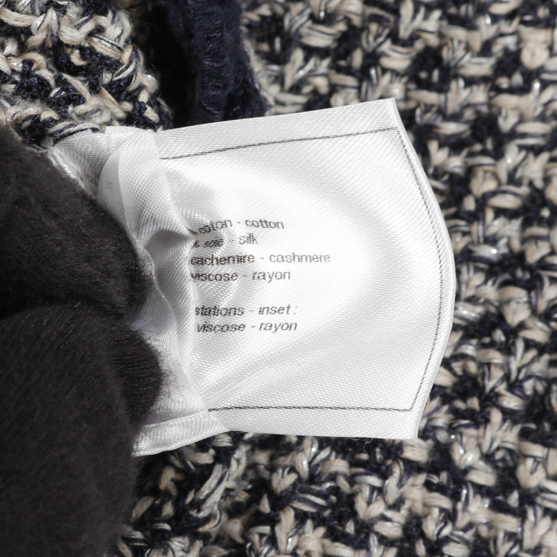 ココマークボタン カーディガン コットン シルク ネイビー ベージュ シャネル トップス CHANEL