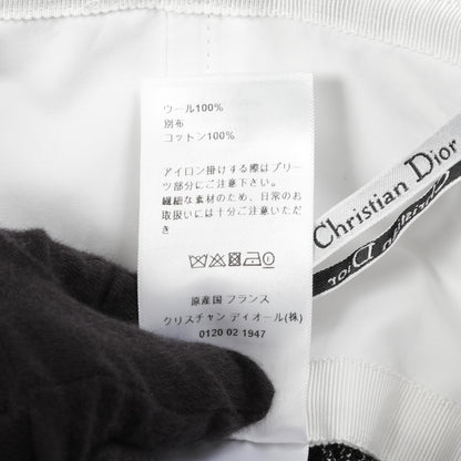プリーツ スカート ウール ダークグレー クリスチャンディオール ボトムス Christian Dior