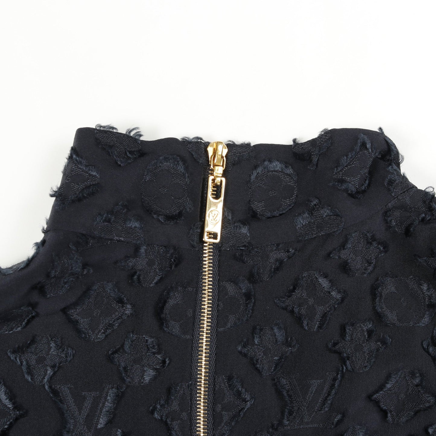 モノグラム ワンピース ボウタイ 半袖 シルク ネイビー ルイヴィトン ワンピース LOUIS VUITTON