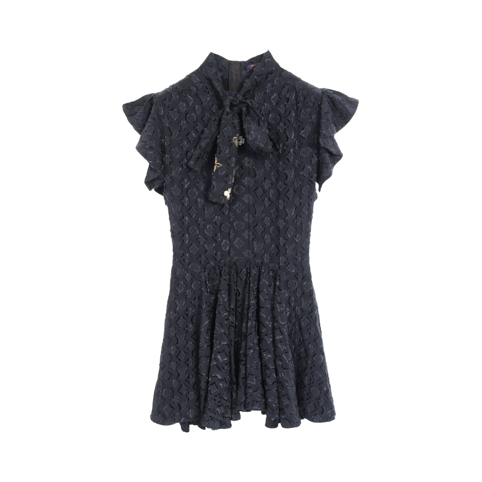 ルイヴィトン ワンピース LOUIS VUITTON フリル ウール ワンピース  