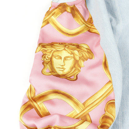 メドゥーサ デニム ワンピース コットン ライトブルー ピンク イエロー 切替 ヴェルサーチ ワンピース Versace