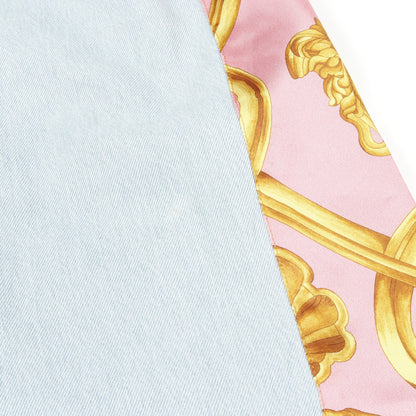 メドゥーサ デニム ワンピース コットン ライトブルー ピンク イエロー 切替 ヴェルサーチ ワンピース Versace