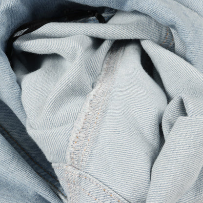 ストーンウォッシュ デニムジャケット コットン ライトブルー ホワイト イエロー ポケット切替 ヴェルサーチ アウター Versace