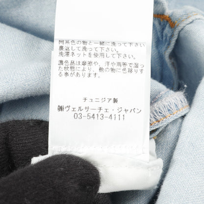 デニム シャツ 半袖 コットン ライトブルー ポケット切替 ヴェルサーチ トップス Versace